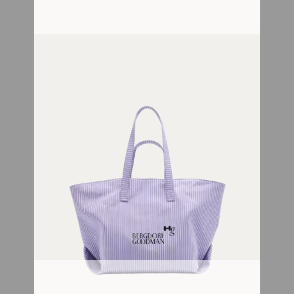HOMMEGIRLS x BG Stripe Twill Bonded Tote Bag (ORIG.$490)